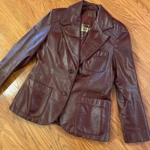 True Vintage 70’s Burgundy Leather Jacket/Blazer